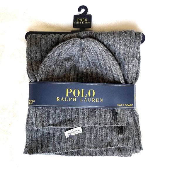 NWT Polo Ralph Lauren Men’s Wool Blend Beanie & Scarf Set - Picture 1 of 3